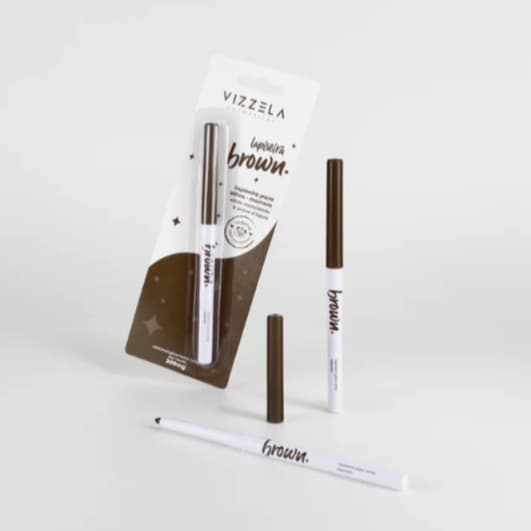 Lapiseira Olhos Brown Marrom Metalizado Original Vegano Vizzela