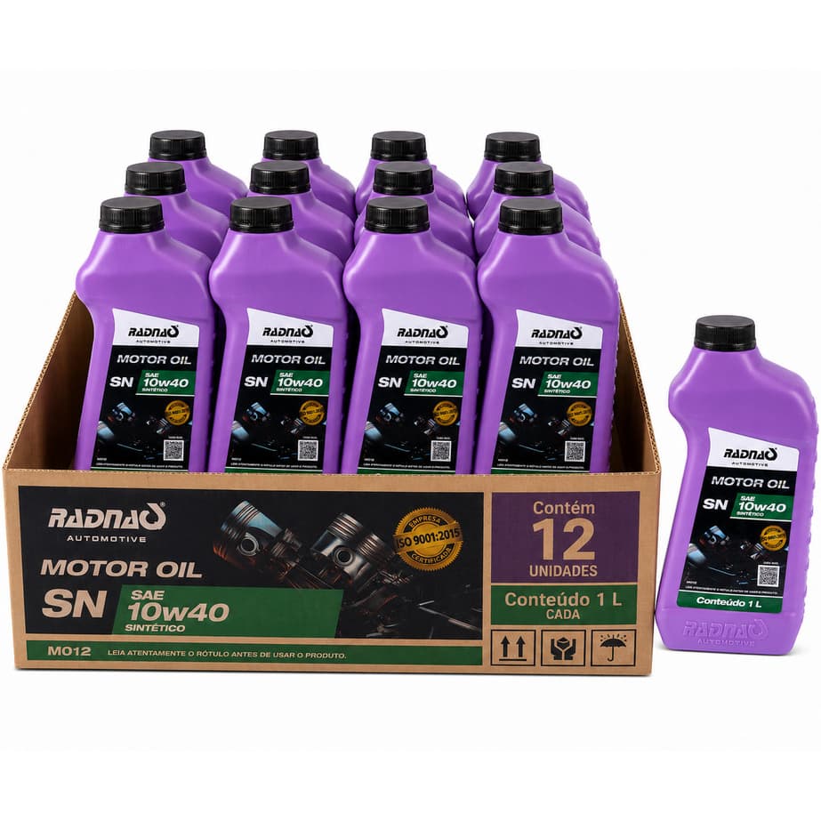 Kit 24L Óleo De Motor 10W40 API SN Sintético Radnaq 1 Litro