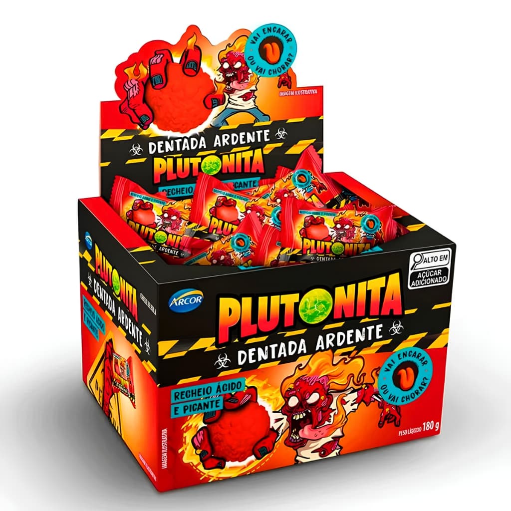 Chiclete Plutonita Dentada Ardente C/40 Unidades Arcor