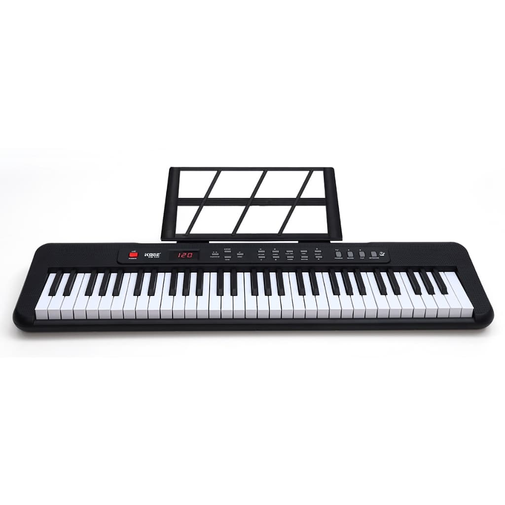 Teclado Kobe Estudante KB-150 BK Preto 5/8 61 Teclas Com Fonte