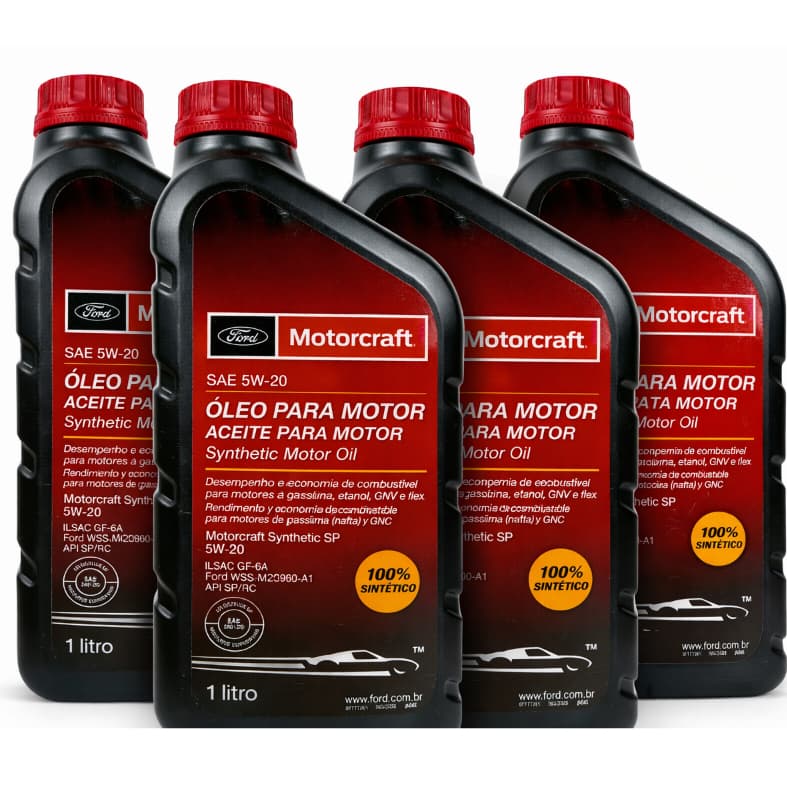 Kit 4 Litros 5w20 FORD Motorcraft 100% Sintetico Original + Etiqueta Revisão Original Ford