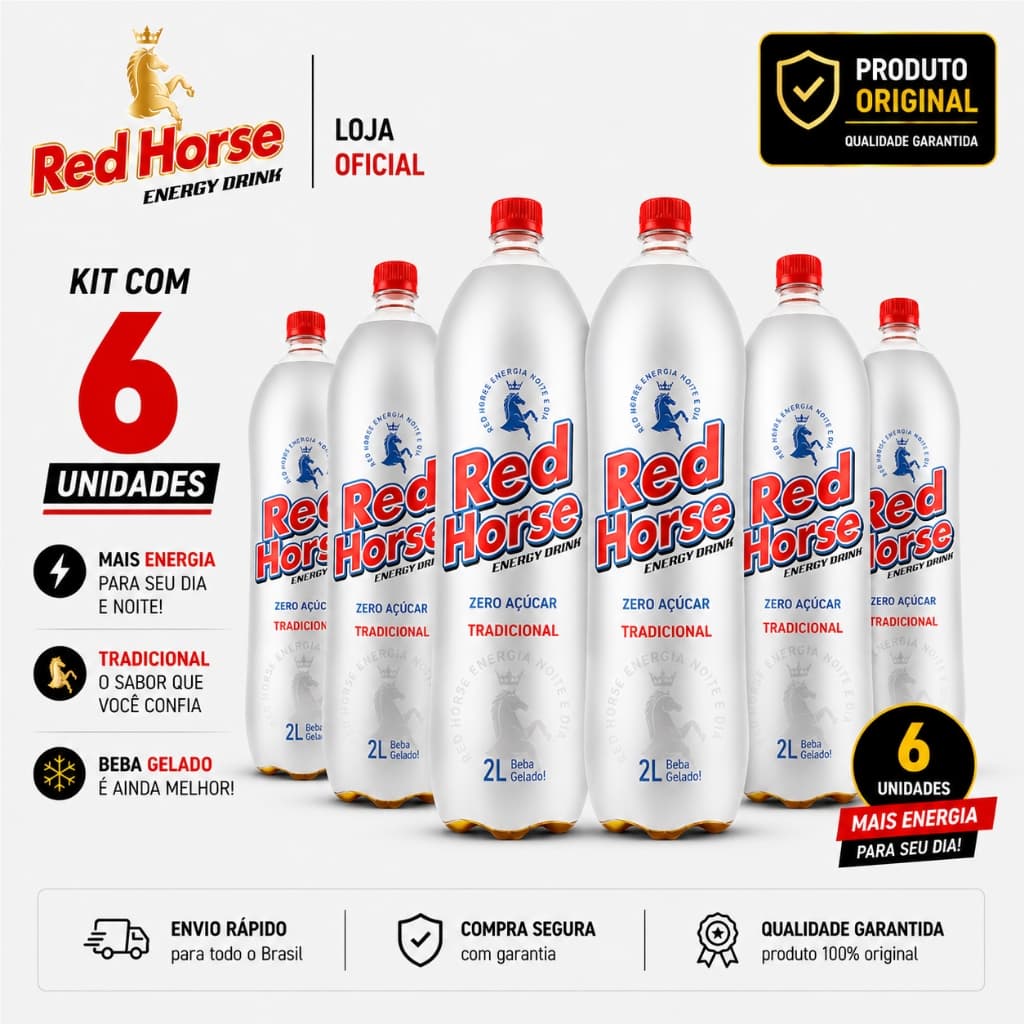 Energético Red Horse Zero Tradicional 2 Litros Energy Drink