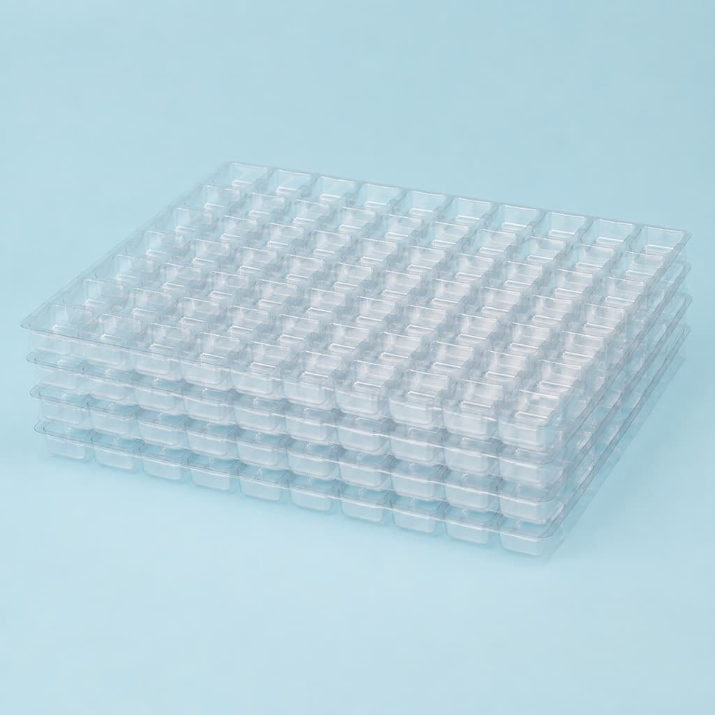 5 Placas Berço de Acetato para Doces - 100 cavidades de 3,5cm x 3,5cm - Assk