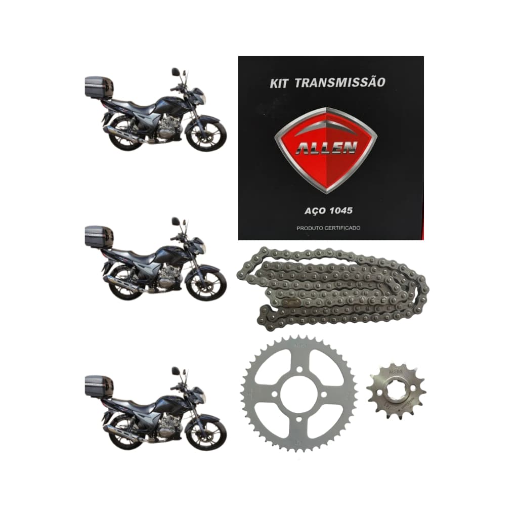 Kit Relação Trasmissão Dafra Riva 150 2012 2013 2014 2015 2016 2017 Original Allen