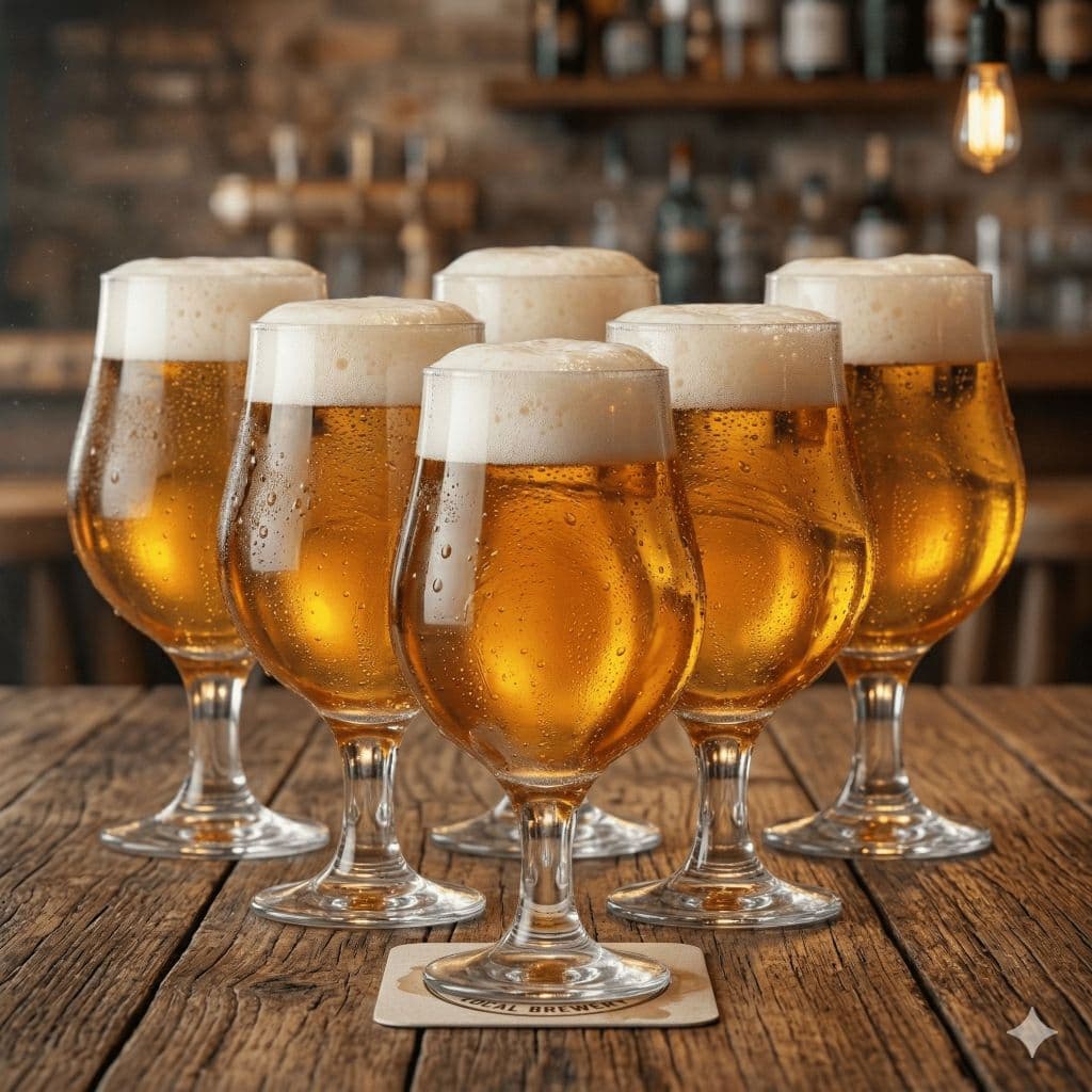 Jogo De Taças De Cerveja De Vidro Belgica 380ml 6 Pcs