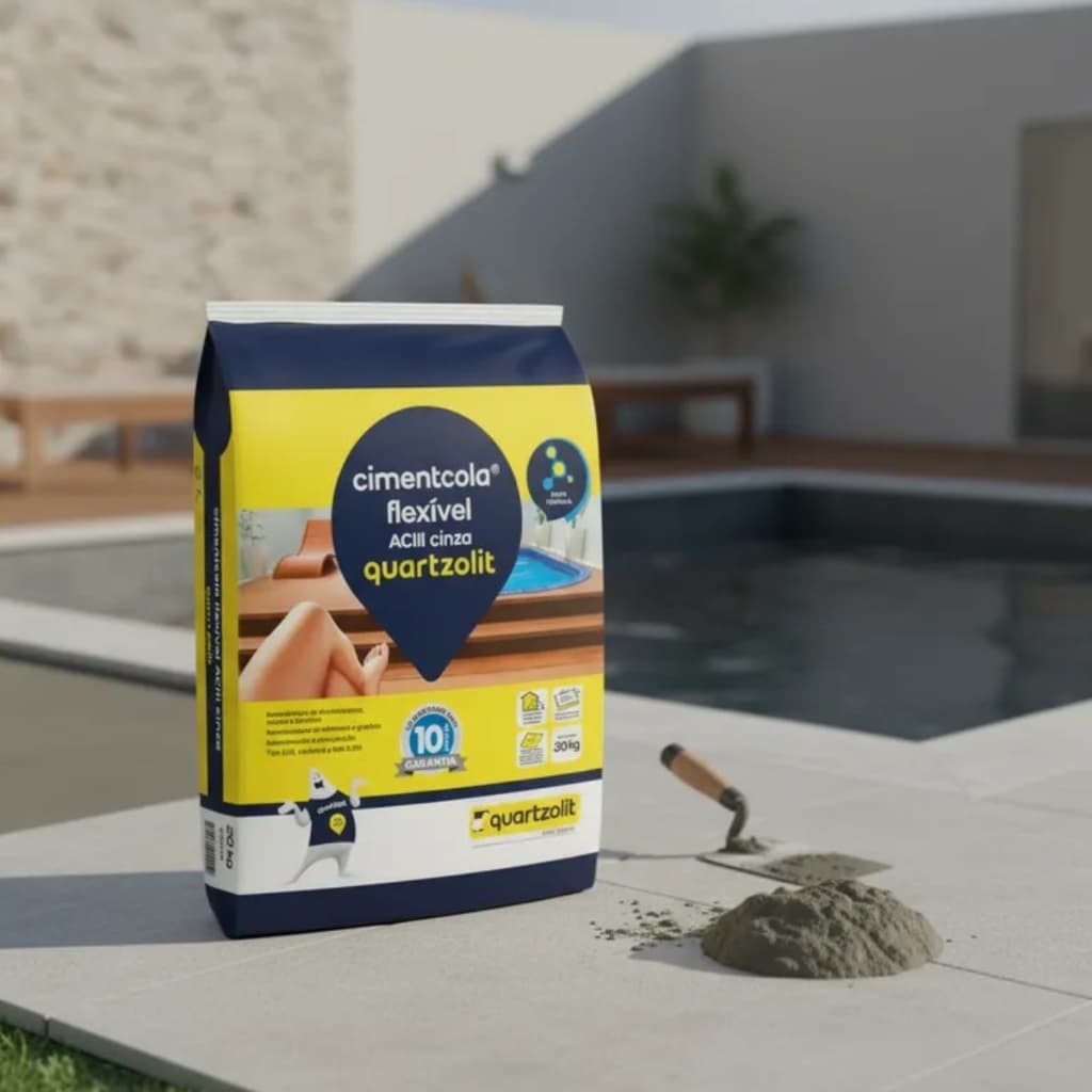 Cimentcola Ac3 Argamassa Flexível 20 Kg Cinza Quartzolit