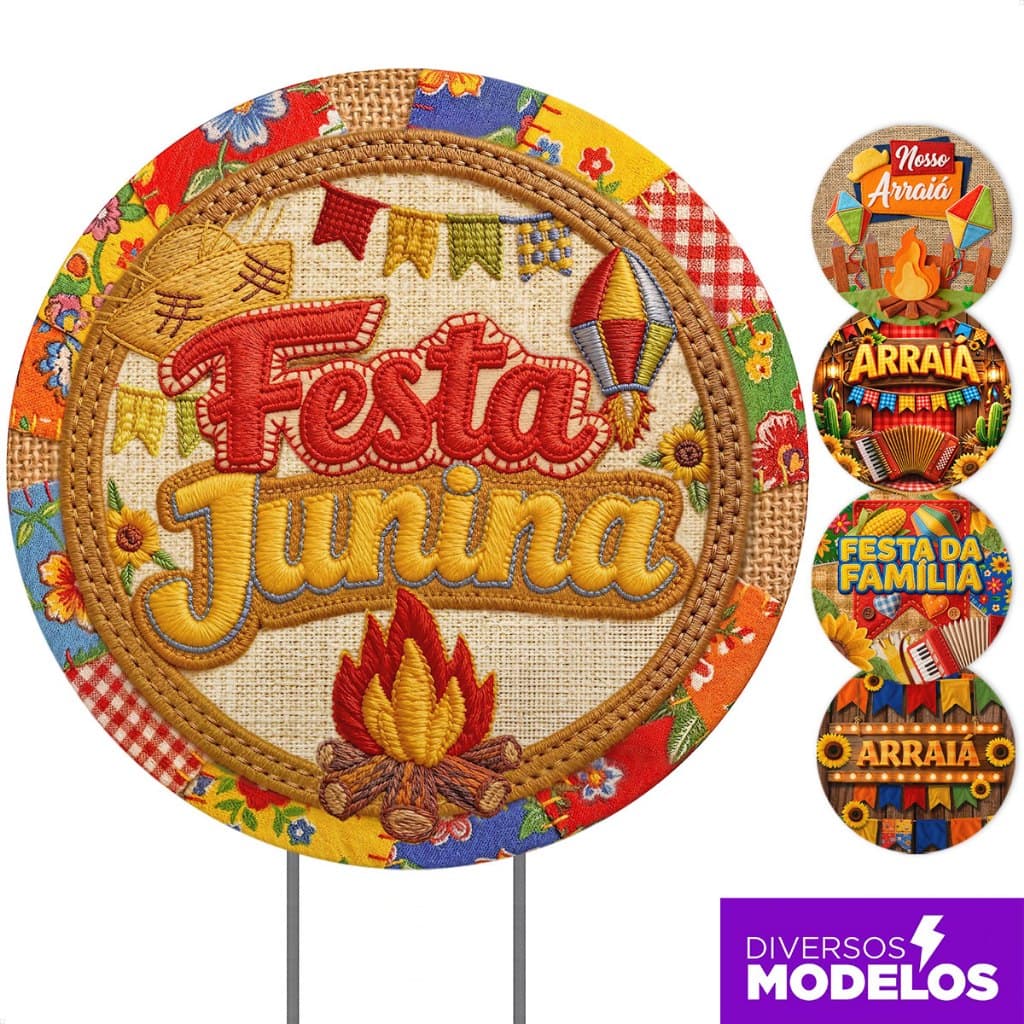 Capa Painel Redondo Festa Junina 1,50m Tecido C/ Elástico Decoração Arraiá Festa São João