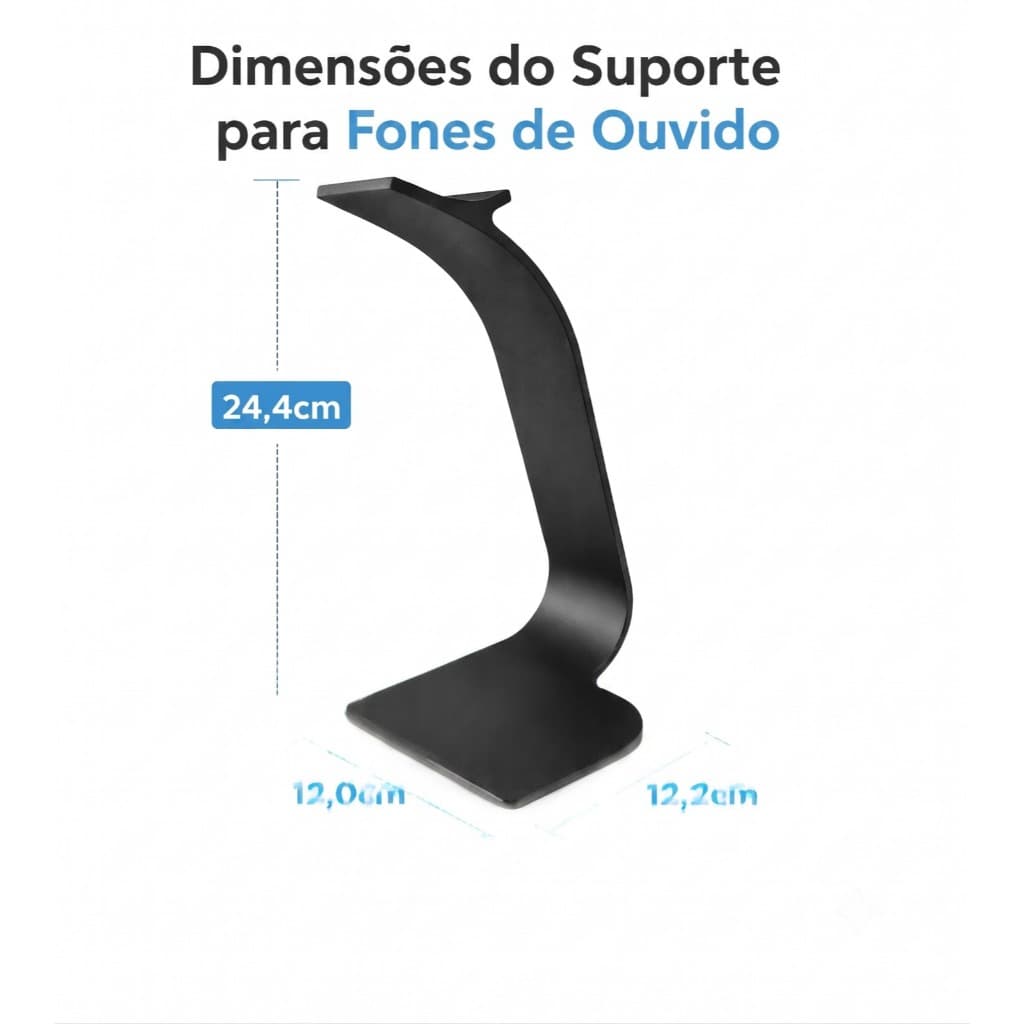 Suporte para Headset Gamer e Home Office | Organizador de Mesa Ergonômico | Base Antiderrapante.