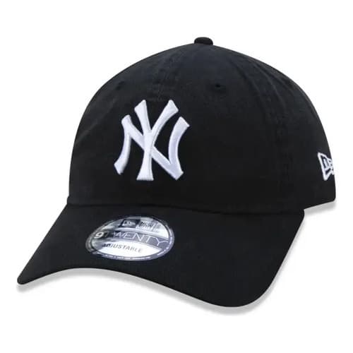 BONÉ NEW ERA 9TWENTY NEW YORK YANKEES MLB PRETO COM LOGO BRANCO — AJUSTÁVEL | ORIGINAL