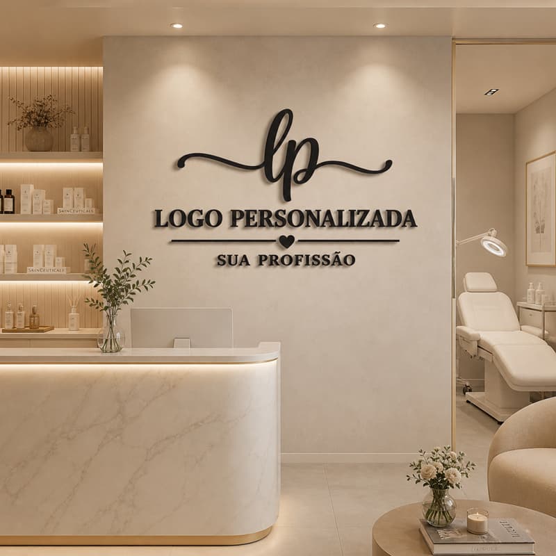 Logomarca em MDF 3mm personalizada - Letreiro de parede decorativo sob medida para empresas e lojas