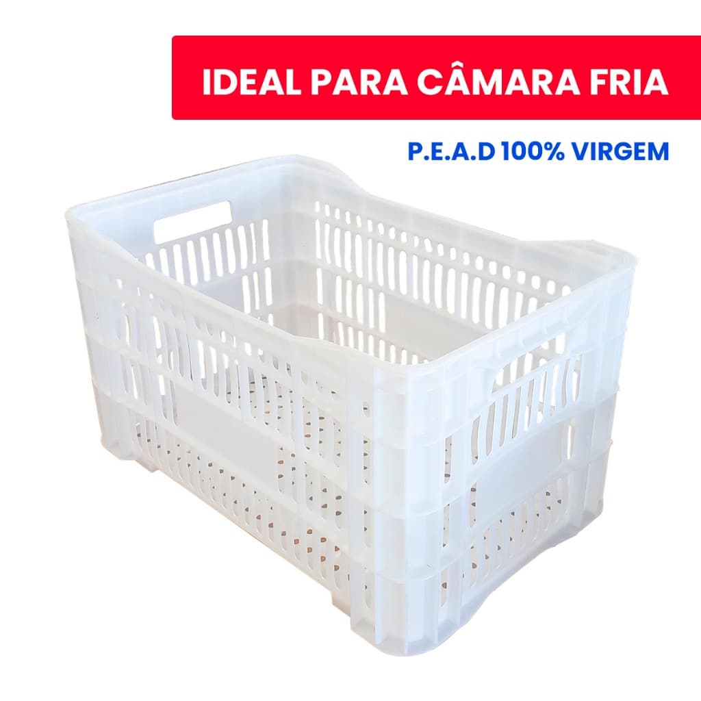 Caixa Plástica Empilhável 52 Litros Hortifruti Agrícola Resistente Organizadora