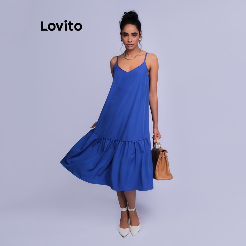 Lovito Vestido Midi de Alça Feminino DRB672BRL702