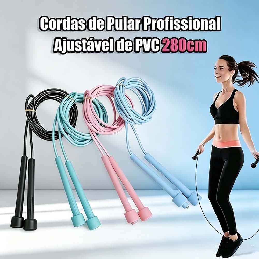 Cordas de Pular Profissional Ajustável de PVC 280cm - Versatilidade e Durabilidade