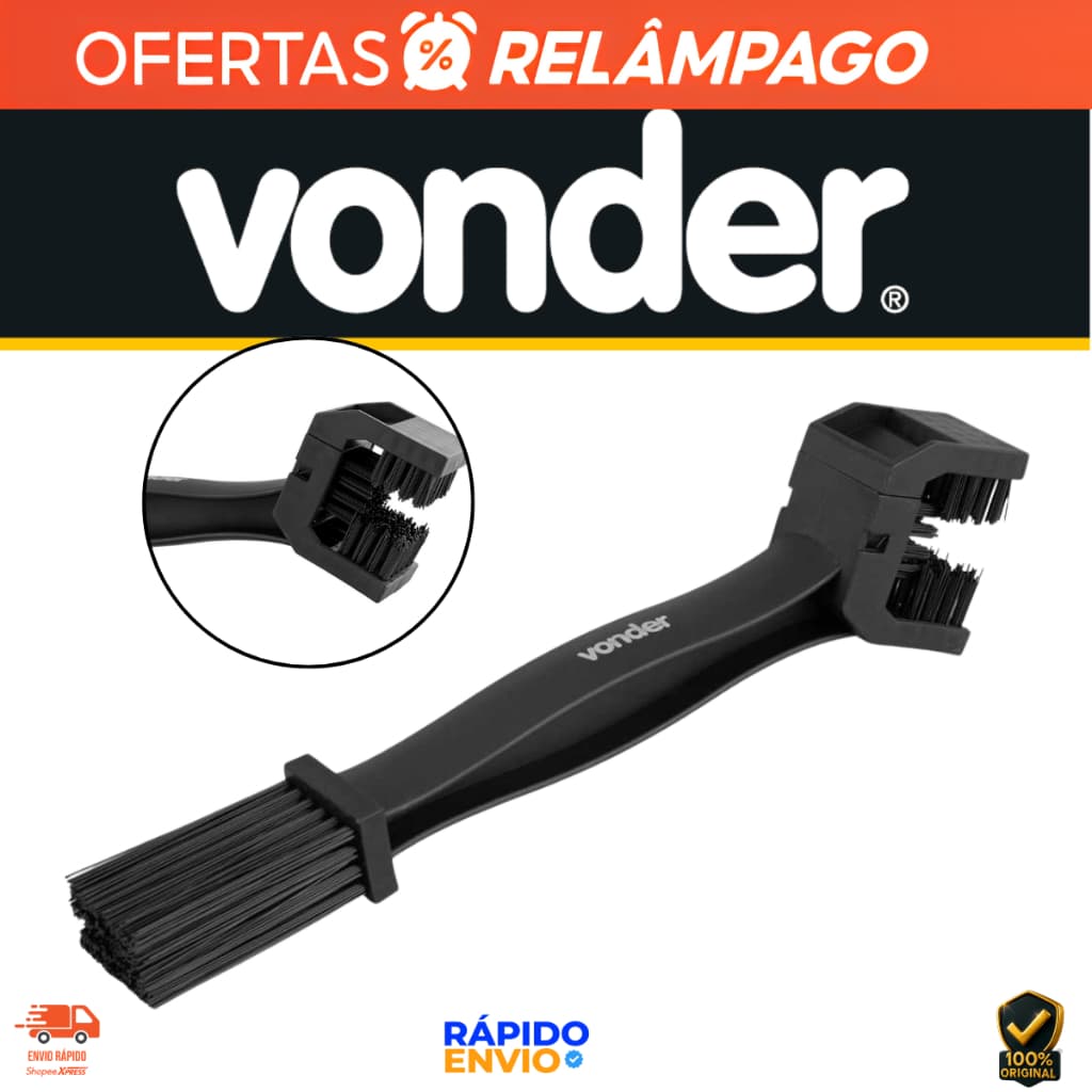 Escova para Limpeza de Corrente de Motocicleta Vonder Cerdas de Nylon Oferta Limpar Corrente Moto