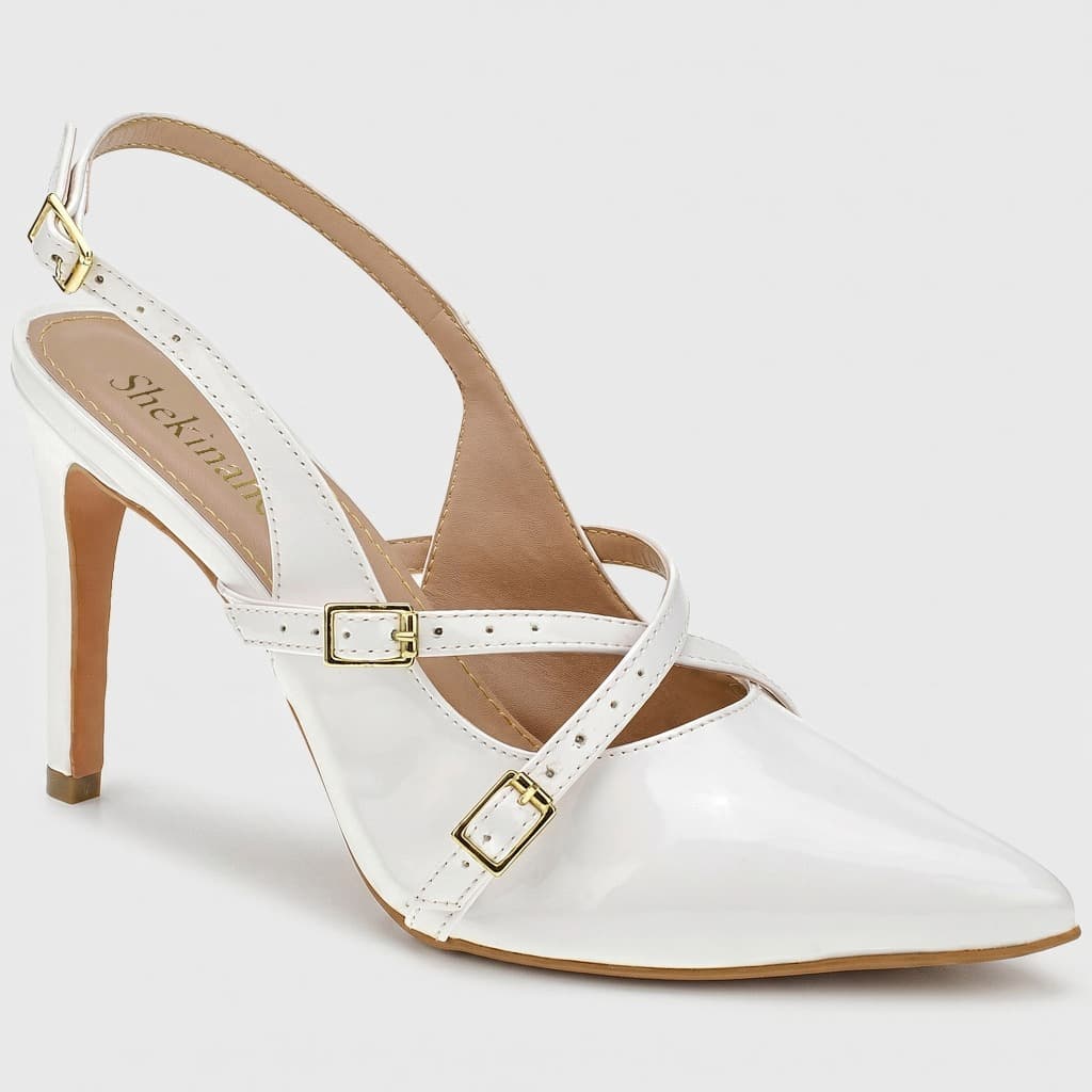 Scarpin Feminino Shekinah Bico Fino Salto Fino Stiletto Sapato Noiva Casamento