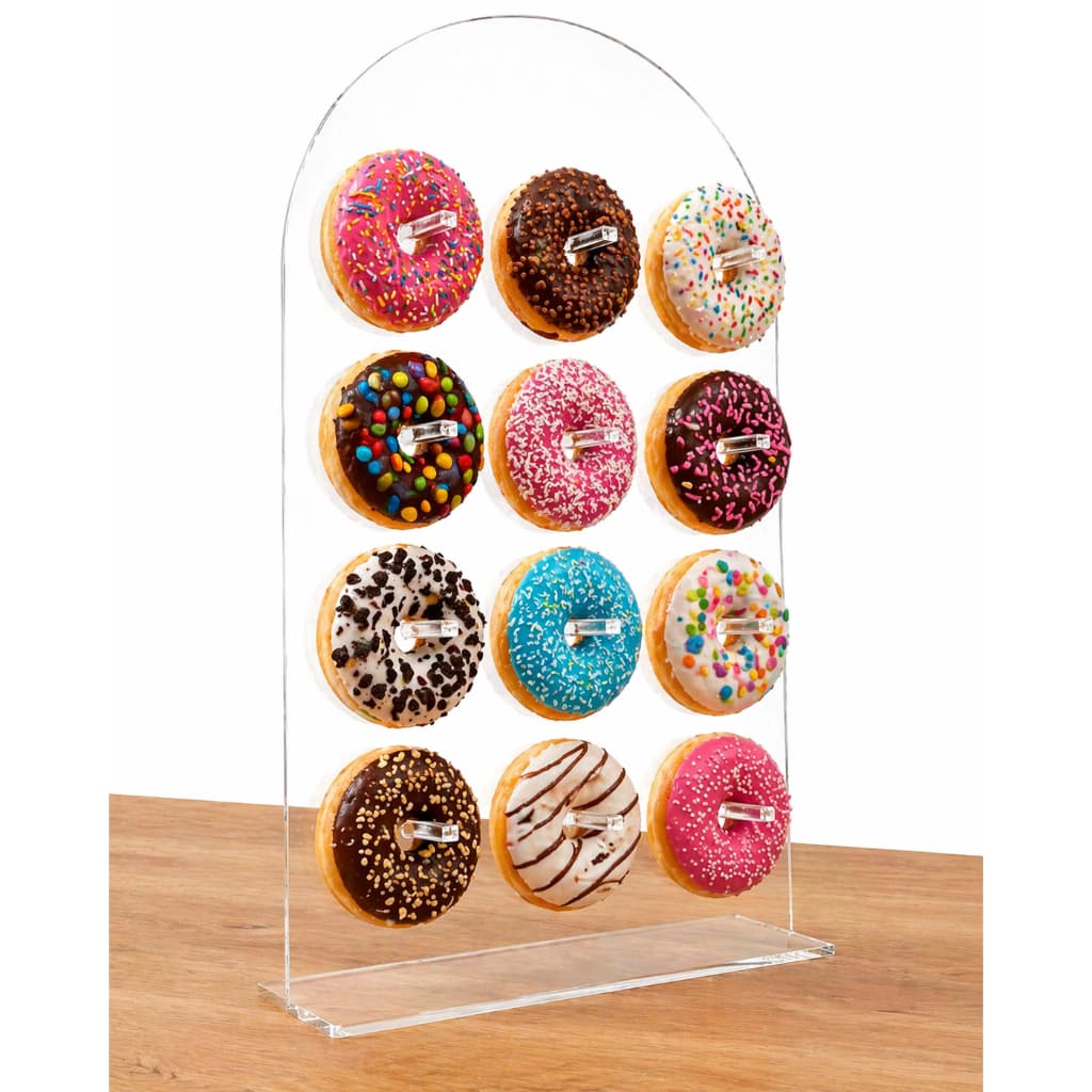 Expositor para  até 12  Mini Donuts em Acrílico 3mm– Ideal para Vendas e Eventos