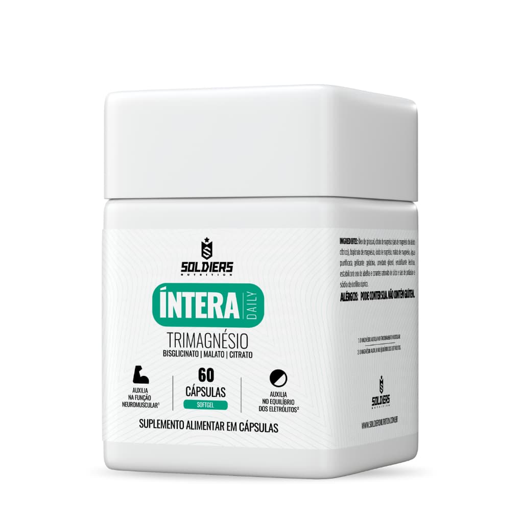 Trimagnésio 60 caps Softgel Bisglicinato Relaxamento Sono Íntera Focus Magnésio - Soldiers