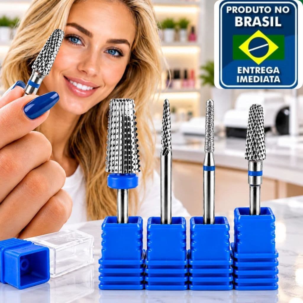 Broca De Tungstenio 3 Em 1 Lixas P/ Remoção Acabamento UnhasBroca De Tungstenio 3 Em 1 Lixas P/ Remoção Acabamento Unhas