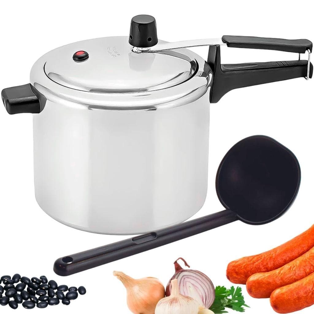 Panela de Pressão Panelux Classic 4,5 Litros em Alumínio Polido e Concha em Nylon