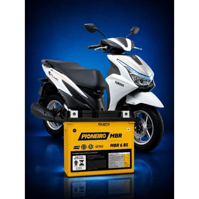 Bateria Yamaha Fluo 125cc 6ah 12v Pioneiro Mbr6-bs