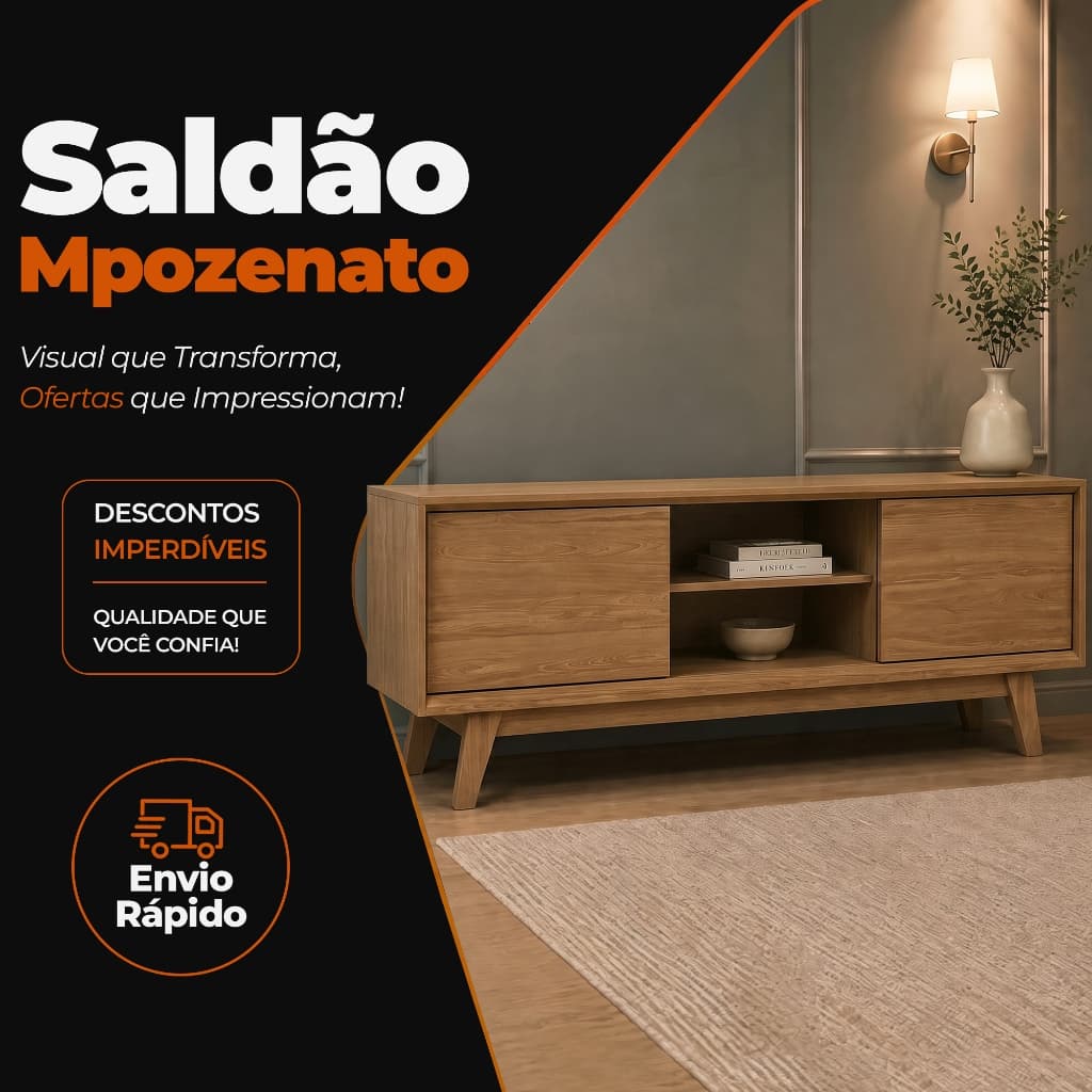 Rack Bancada de TV 70 Pol 164cm Gaia Z10 Cumaru - Mpozenato