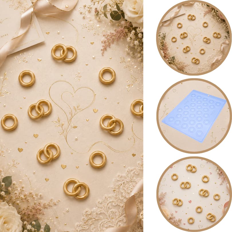 1~10 Forma Simples Alianças  9691 -  (h6) em Acetato BWB Para Bombom e Doces de Chocolate e Confeitaria//(CHOCO)