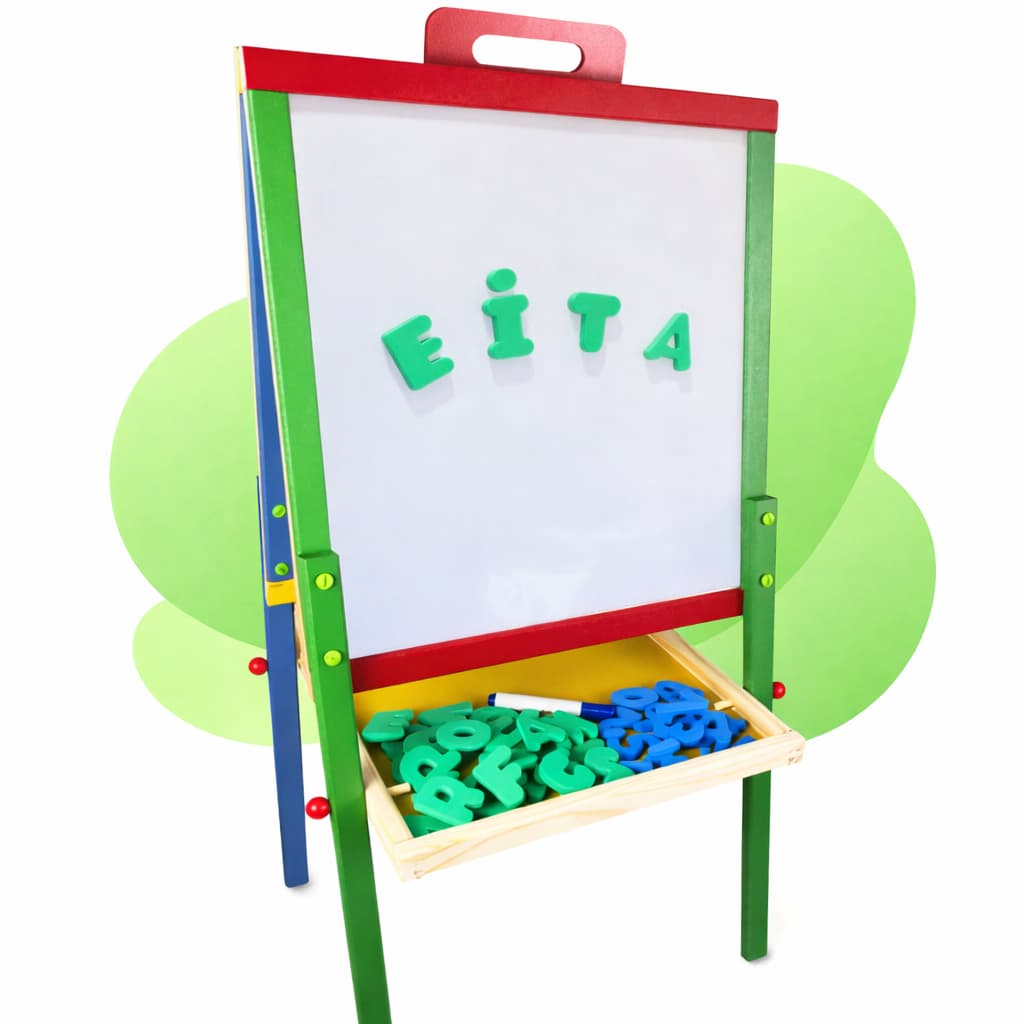 Lousa Magnética Giz Caneta Portátil Infantil Brinquedo Desenho Aprendizado Pedagógico Madeira Lúdico