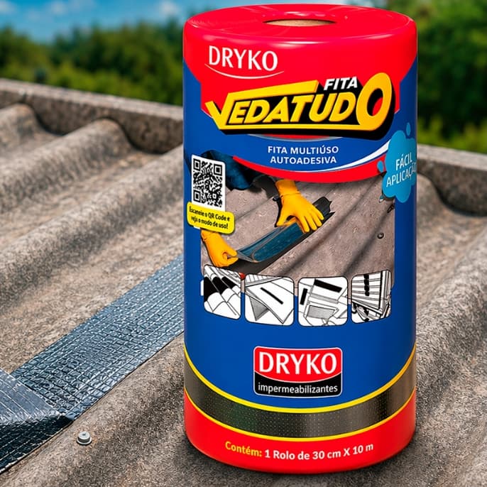 Fita manta asfáltica auto adesiva aluminizada multiuso 30 cm x 10 m