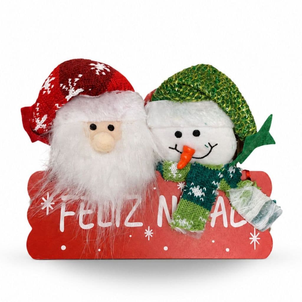 Enfeite de Pendurar Boneco com Placa Feliz Natal Pendente Papai Noel