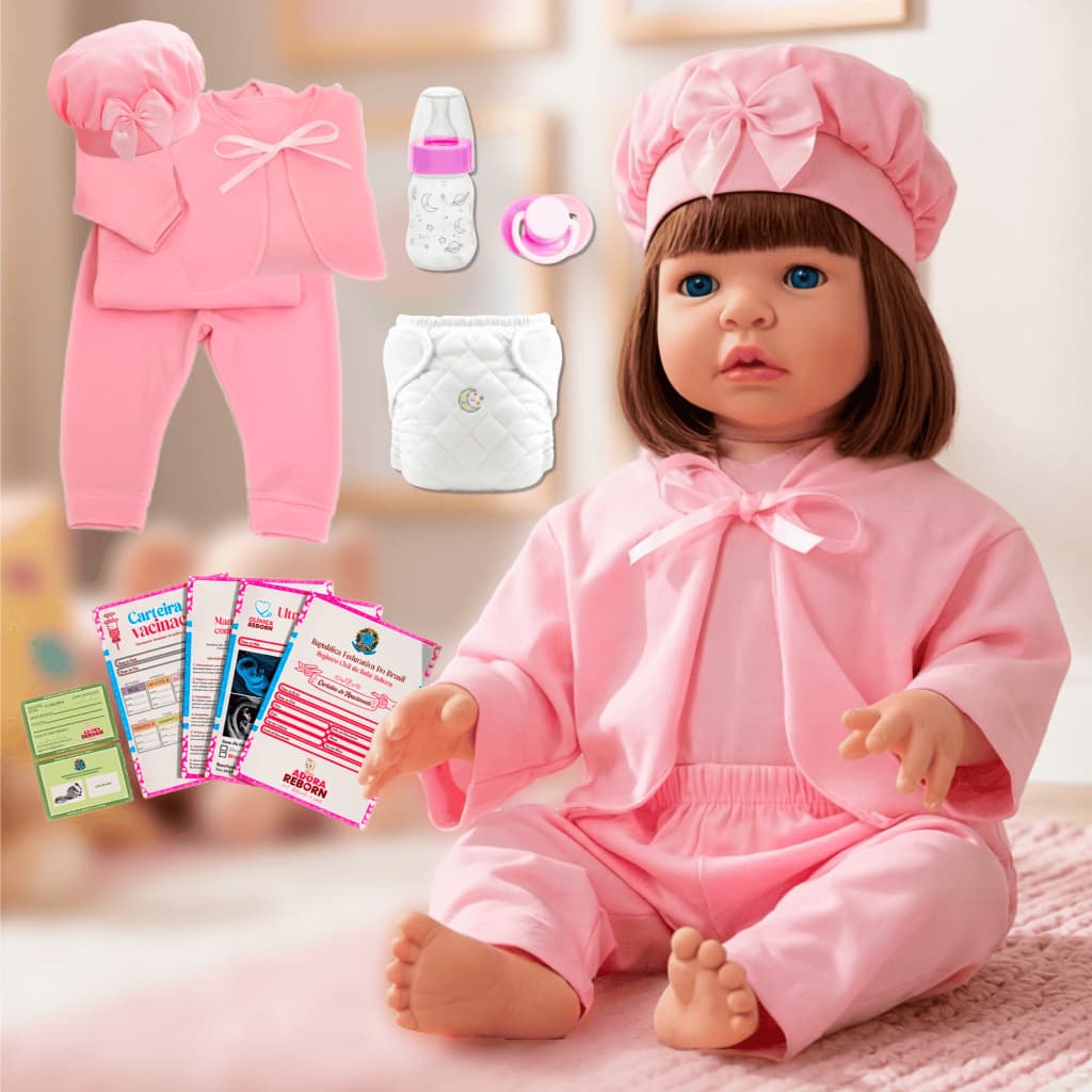 Boneca Bebê Reborn Silicone Realista Menina Original Pode dar Banho