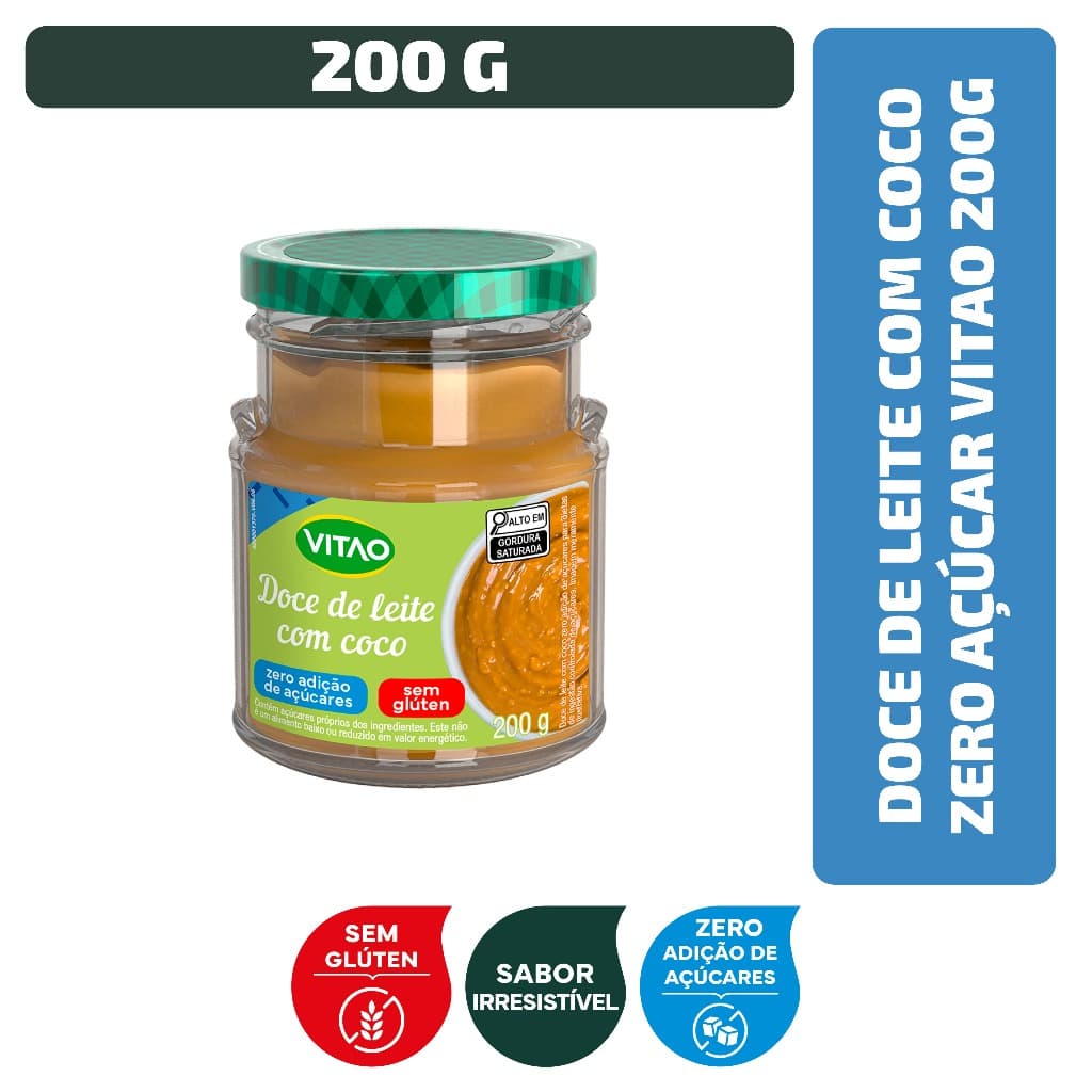 Doce de Leite com Coco Zero Açúcar Vitao 200 g