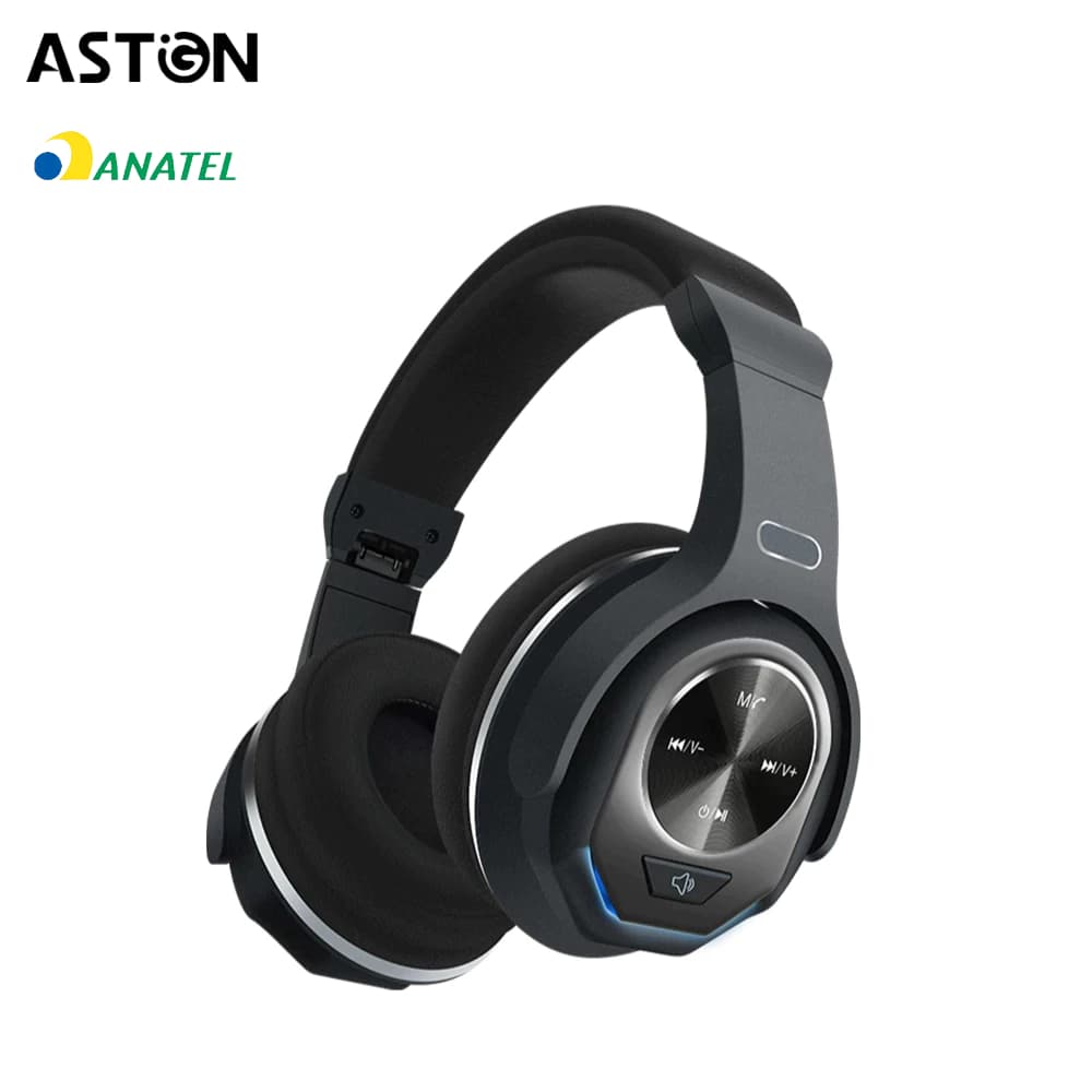 Astgn X Basike Fone de ouvido Bluetooth sem fio montado na cabeça com microfone integrado