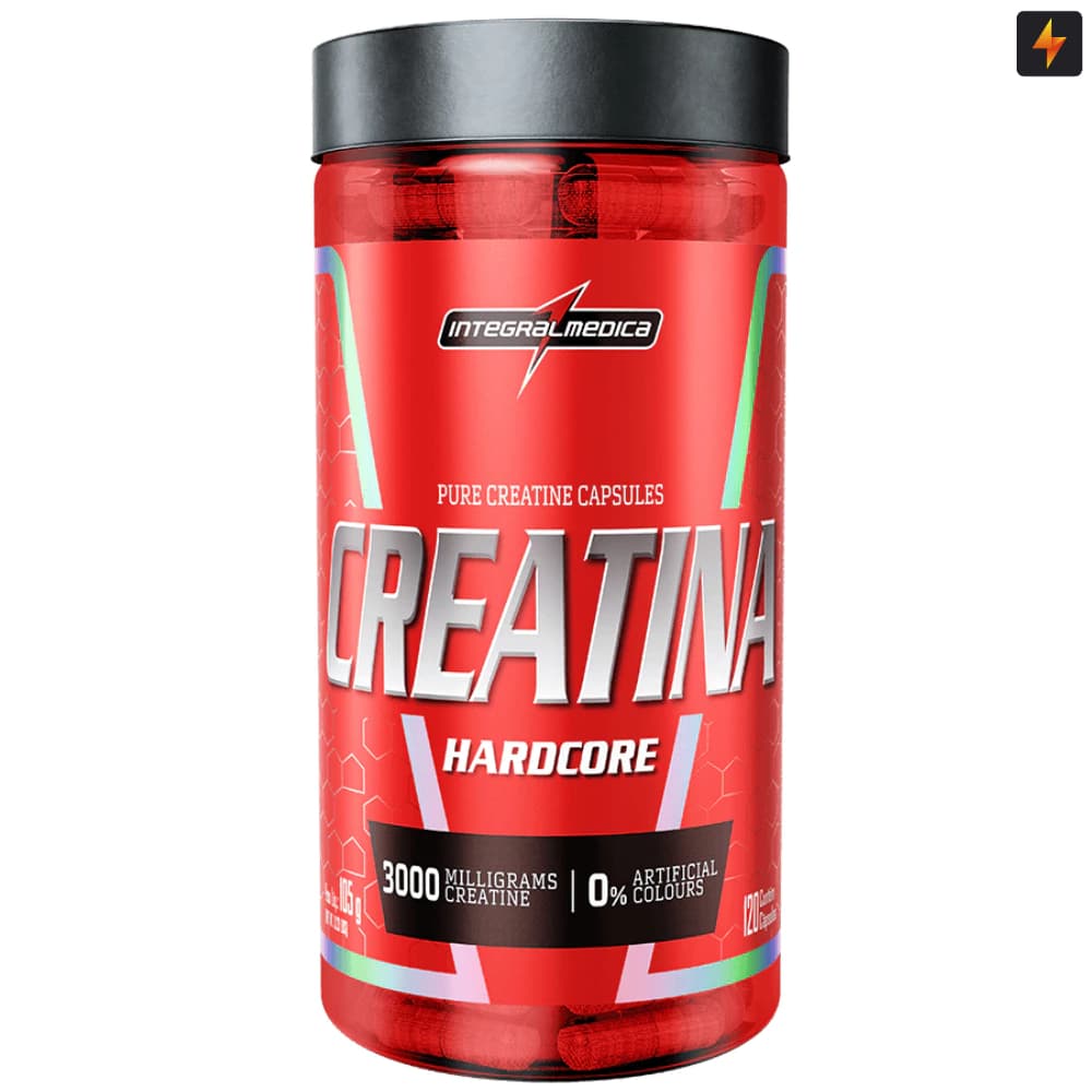 Creatina 100% Pura Monohidratada Hardcore 120 Cápsulas