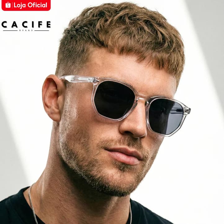 Óculos de Sol Tulum Cristal e Preto Hexagonal Premium Vintage Retrô uv400 Feminino Masculino