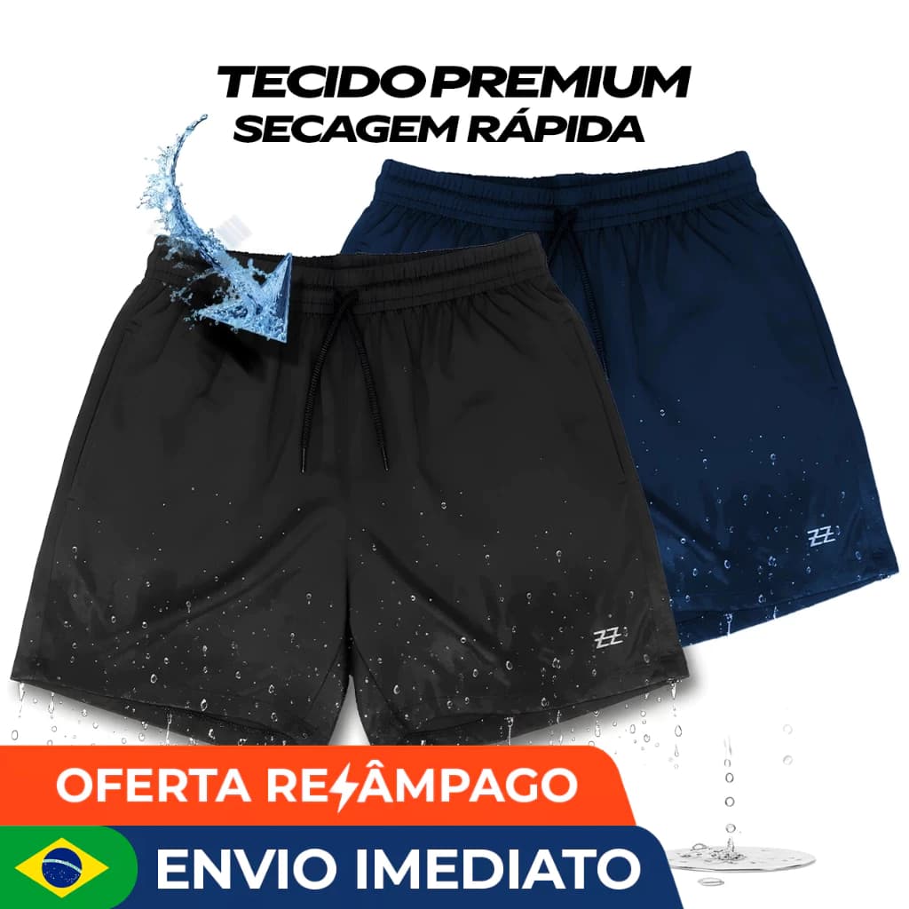 Bermuda Masculina academia Elastic Luzzoo Treino e Performance Shorts Esportivo