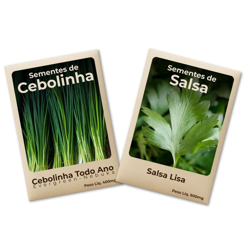 Sementes Salsa e Cebolinha Excelente Rendimento Cultivo Fácil e Produtivo -Leve 2 Pct