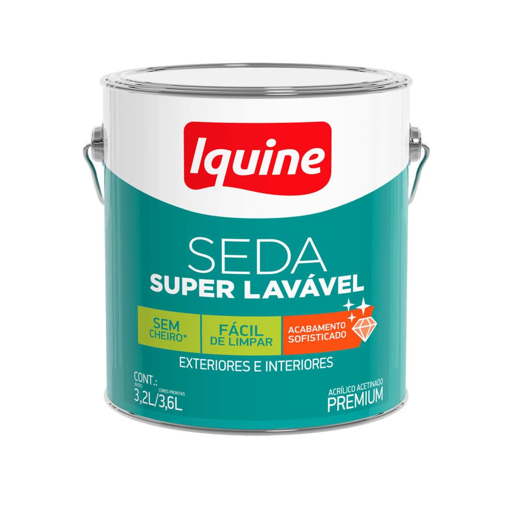 Tinta Acrilica Acetinado Iquine Seda Super Lavável 3,6L