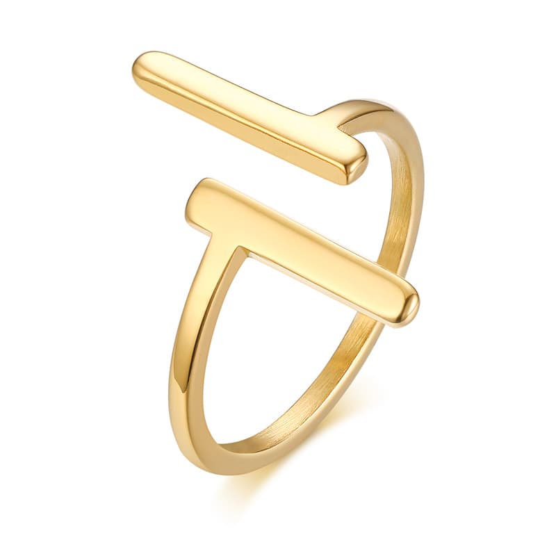 Vnox Anel Feminino De Aço Inoxidável Banhado A Ouro Para Festas Rua