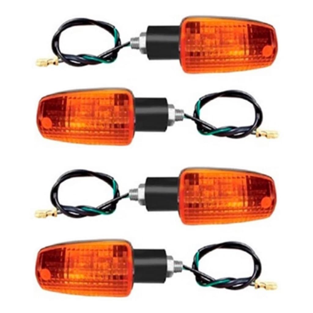 Kit Combo 4 Pisca Completa Cg Titan Fan 125 150 Cbx200/Xr300 Lente Laranja(Ambar)