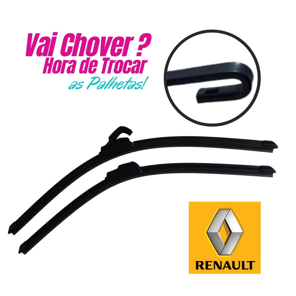 Par Palheta De Silicone Renault Sandero Logan Clio Limpador do Parabrisa PROMOÇÃO SHOPEE
