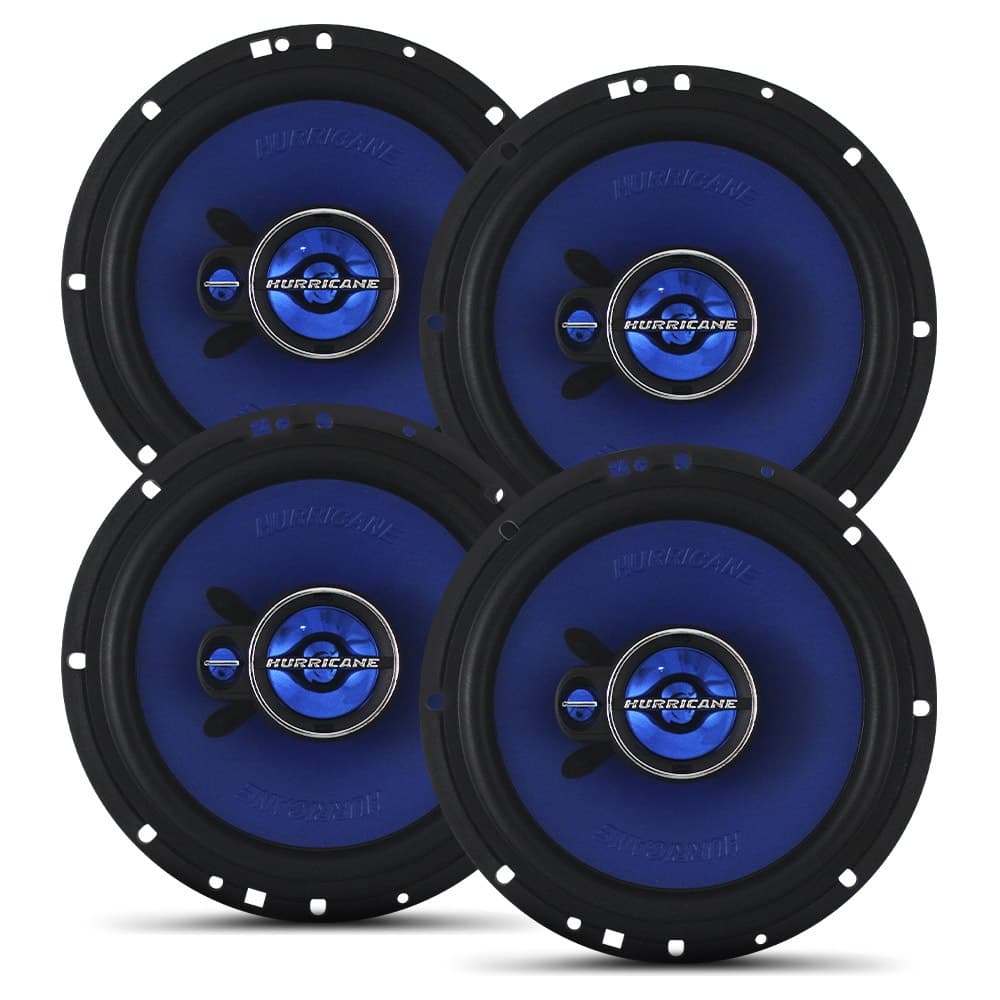 Kit 2 Pares Alto Falante 6 Polegadas 100w Rms Triak 6 Triaxial Hurricane Kit Fácil 200w Rms 400w Pico
