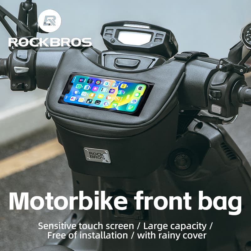 RockBros Motocicleta Scooter Saco Frontal De Bicicleta Elétrico Tela Sensível Ao Toque Telefone Móvel Cavaleiro À Prova D'água