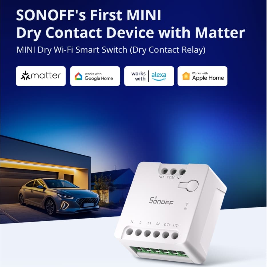 SONOFF MINI-D Wi-Fi Smart Switch Primeiro Dispositivo De Relé De Contato Seco Com Matéria De Controle Sem Esforço Para P