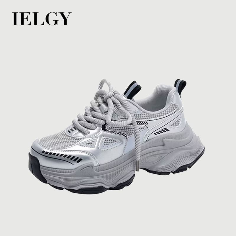 IELGY Hot 2026 Malha Elevada De Sola Grossa Respirável E Versátil Tênis Leves Casuais Sapatos De Pai Femininos