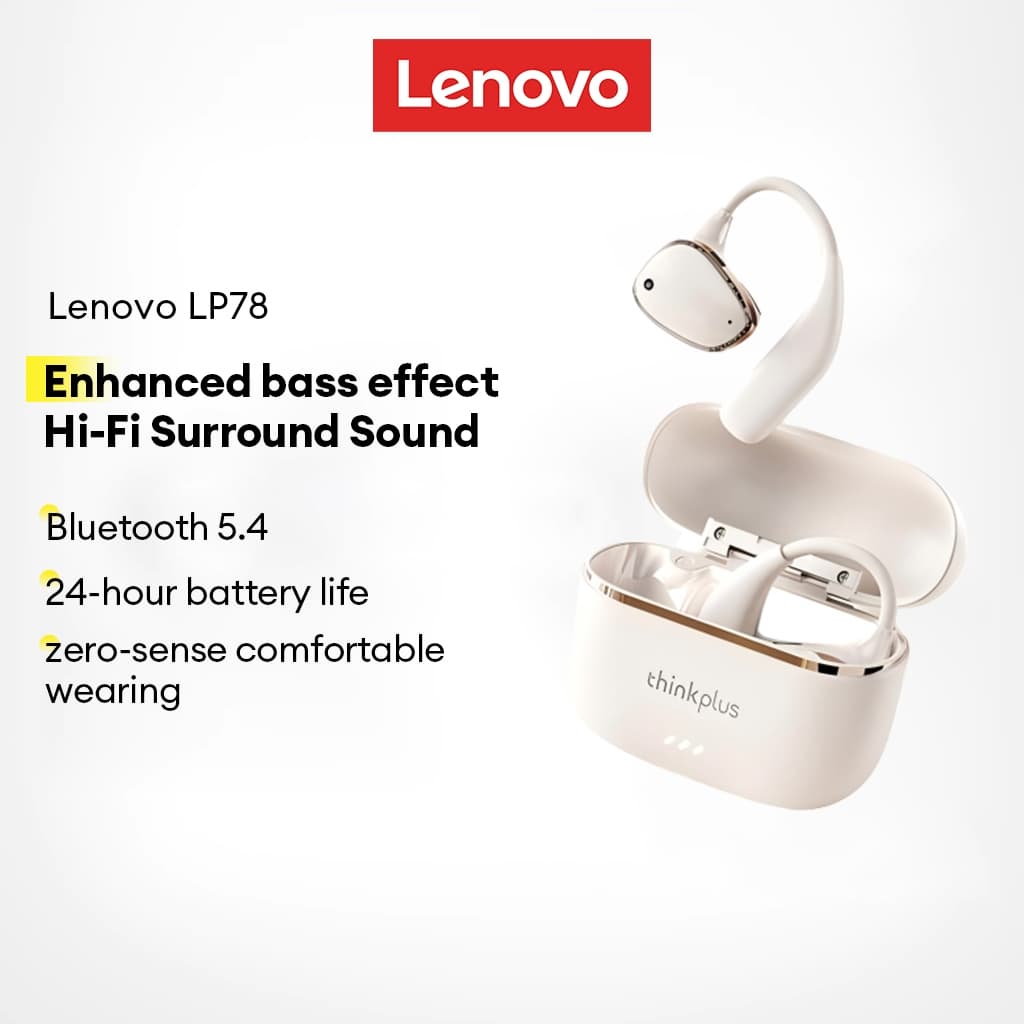 Lenovo LP78 Fone De Ouvido Bluetooth Conforto Esportivo Com Graves Aprimorados
