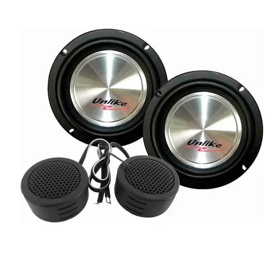 Kit 2 Vias Unlike 6 Pol 180rms Par Graves / Medios / Tweeter Unf61 + tw