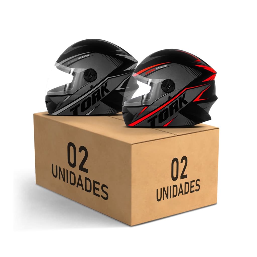 Kit 2 Capacetes Femininos e Masculinos R8 Integral Fechado Varias Cores Pro Tork