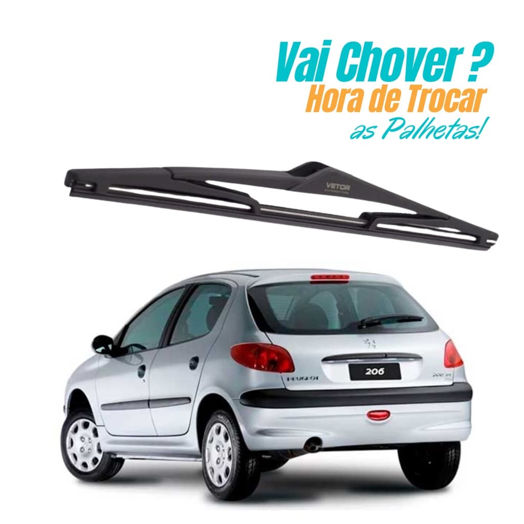 Palheta Limpador Traseiro Peugeot 206 Ano 2001 2002 2003 2004 2005 2006 2007 2008 2009