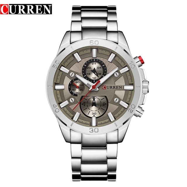 CURREN Relógio Masculino Marca Luxuosa Moda Casual Negócios Esportes Aço Inoxidável Quartzo Impermeável 8275 XS