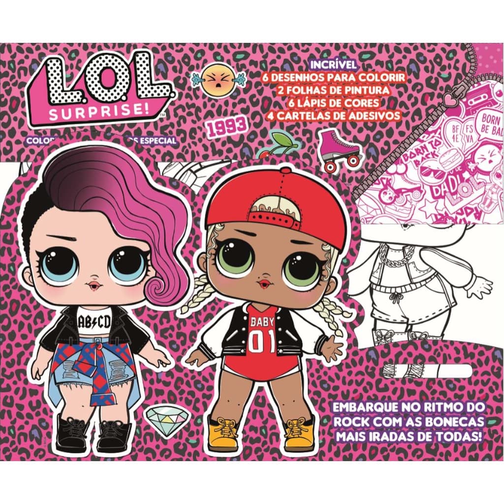LOL Surprise - Colorindo com Adesivos Especial